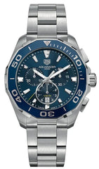 Tag Heuer Carrera Aquaracer Blue Dial SIlver Steel Strap Watch for Men - CAY111B.BA0927 Watches Tag Heuer   