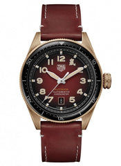 Tag Heuer Autavia Calibre 5 Chinese New Year Maroon Dial Maroon Leather Strap Watch for Men - WBE5193.FC8300 Watches Tag Heuer   