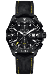 Tag Heuer Aquaracer Chronograph 43mm Black PVD Dial Black Nylon Strap Watch for Men - CAY218A.FC6361 Watches Tag Heuer   