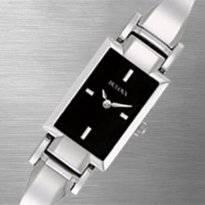 Bulova Classic Collection Black Dial Silver Steel Strap Watch for Women - 96L138 Watches Bulova   