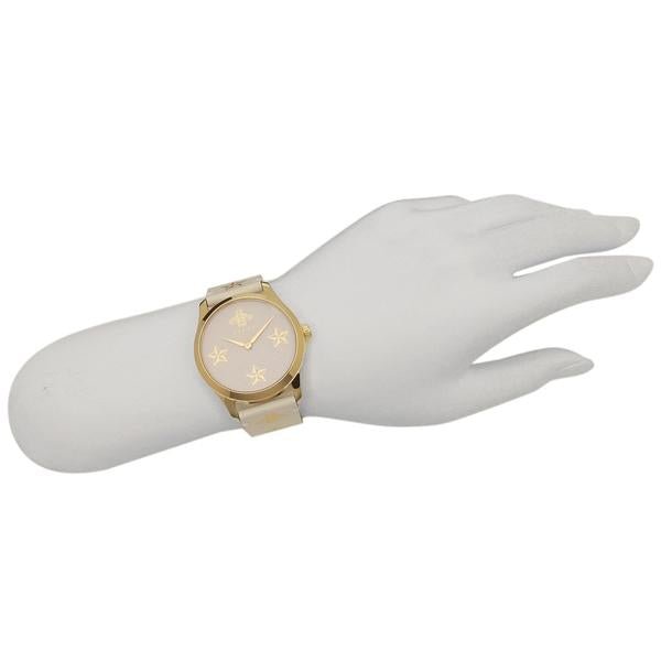 Gucci G Timeless White DIal White Leather Strap Watch For Women - YA1264096 Watches Gucci   