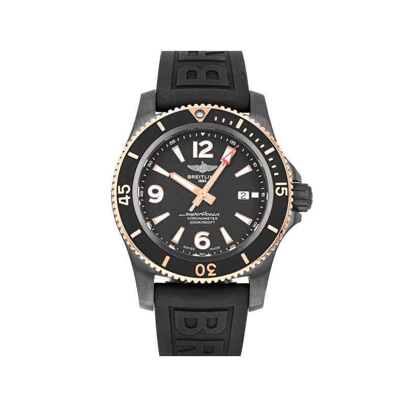 Breitling Superocean Automatic 46mm Black Dial Black Rubber Strap Watch for Men - U17368221B1S1 Watches Breitling   