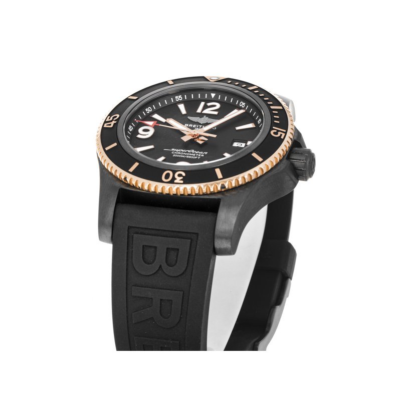 Breitling Superocean Automatic 46mm Black Dial Black Rubber Strap Watch for Men - U17368221B1S1 Watches Breitling   