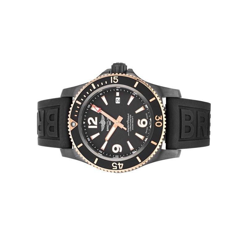 Breitling Superocean Automatic 46mm Black Dial Black Rubber Strap Watch for Men - U17368221B1S1 Watches Breitling   