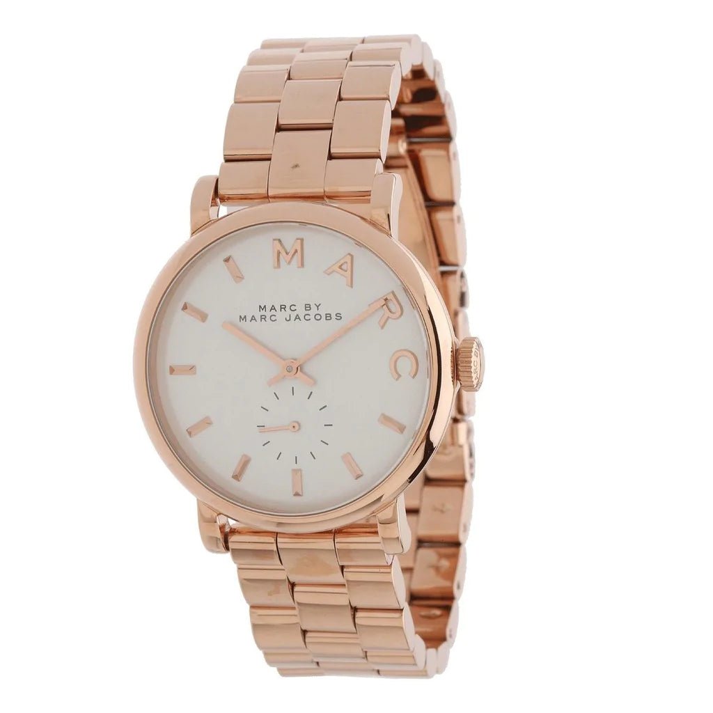 Marc Jacobs Baker White Dial Rose Gold Stainless Steel Strap Watch for Women - MBM3244 Watches Marc Jacobs   