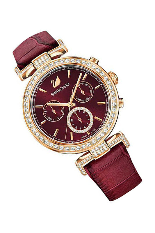 Swarovski Era Journey Red Dial Red Leather Strap Watch for Women - 5416701 Watches Swarovski   