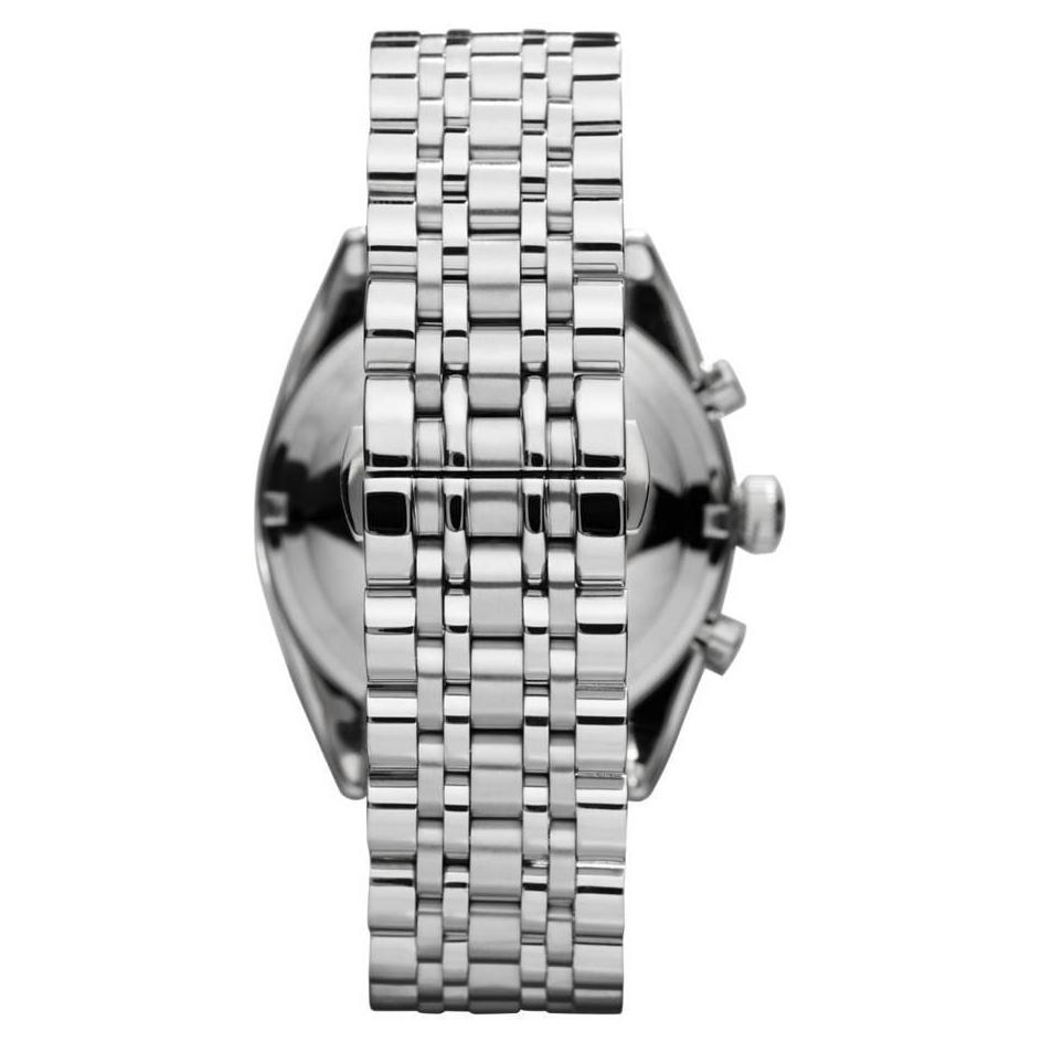 Emporio Armani Franco Black Dial Silver Stainless Steel Strap Watch For Men - AR0373 Watches Emporio Armani   