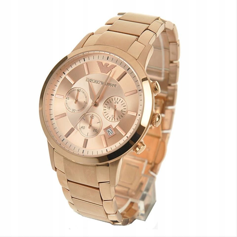 Emporio Armani Classic Rose Gold Chronograph Stainless Steel Watch For Men - AR2452 Watches Emporio Armani   