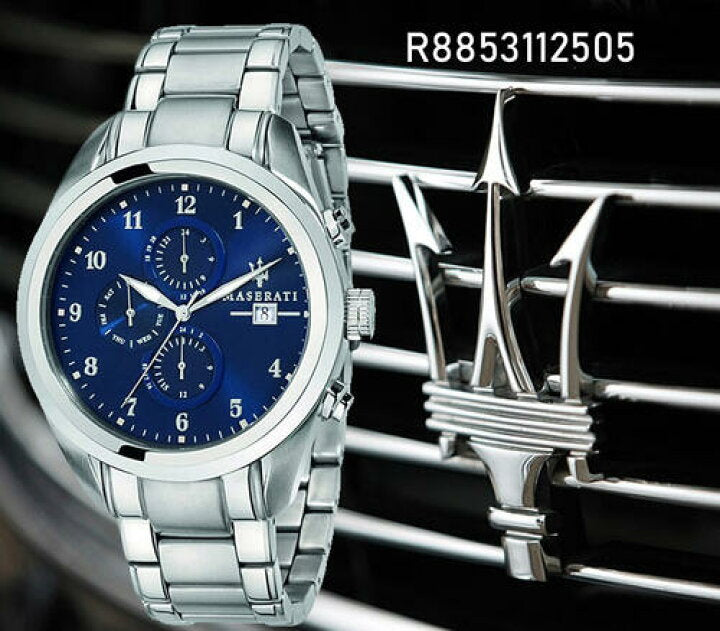 Maserati Traguardo Blue Dial 45mm Stainless Steel Watch For Men - R8853112505 Watches Maserati   