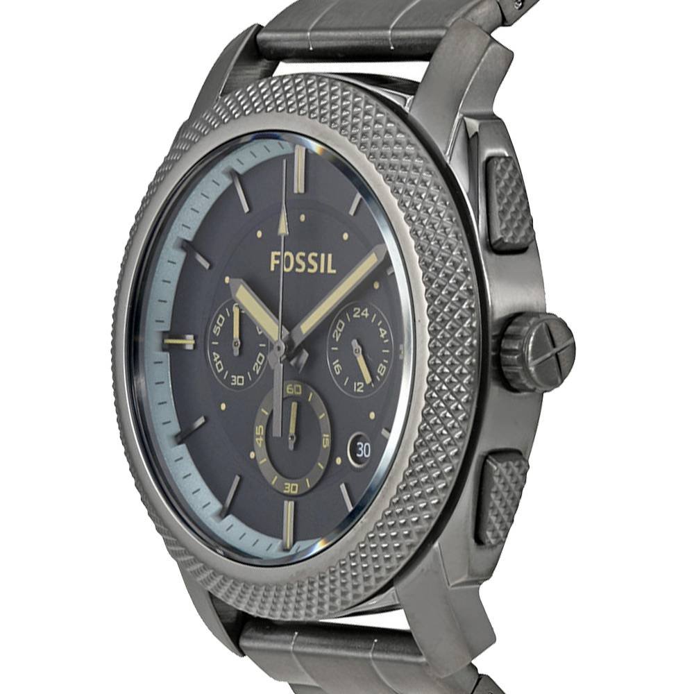 Fossil Machine Chronograph Grey Dial Grey Steel Strap Watch for Men - FS5172 Watches Fossil   