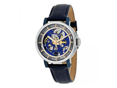 Fossil Boyfriend Skeleton Blue Dial Blue Leather Strap Watch for Women - ME3136 Watches Fossil   