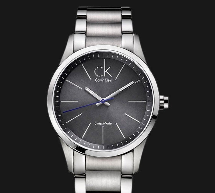 Calvin Klein Bold Grey Dial Silver Steel Strap Watch for Men - K2241107 Watches Calvin Klein   