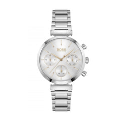 Hugo Boss Flawless Silver Dial Silver Steel Strap Watch for Women - 1502530 Watches Hugo Boss   