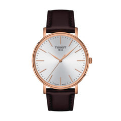 Tissot Everytime Gent Silver Dial Brown Leather Strap Watch for Men - T143.410.36.011.00 Watches Tissot   