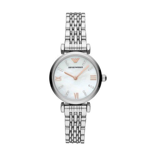 Emporio Armani Donna Mother of Pearl Dial Silver Stainless Steel Watch For Women - AR11204 Watches Emporio Armani   