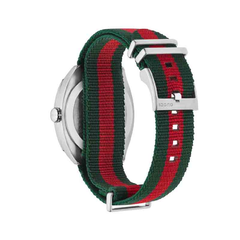 Gucci GG2570 Black Dial Green & Red Nylon Strap Watch For Men - YA142305 Watches Gucci   