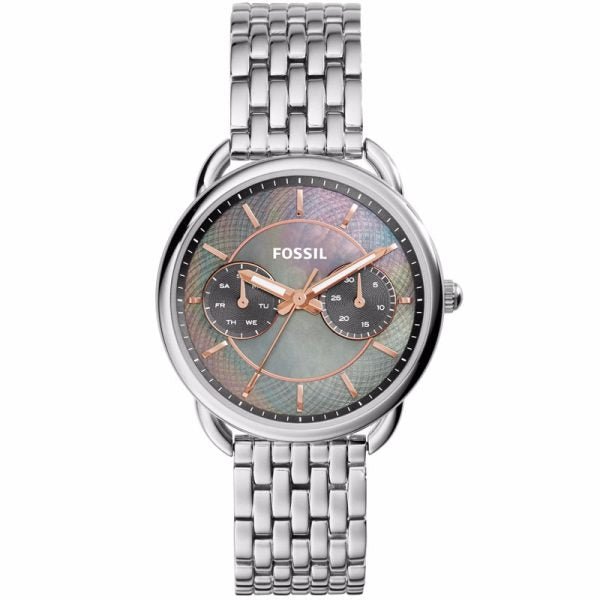 Fossil Tailor Black Mother of Pearl Dial Silver Stainless Steel Strap Watch for Women - ES3911 Watches Fossil   