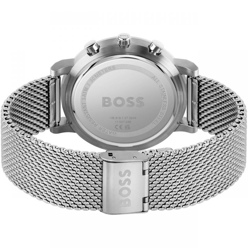 Hugo Boss Integrity Grey Dial Silver Mesh Bracelet Watch for Men - 1513807 Watches Hugo Boss   