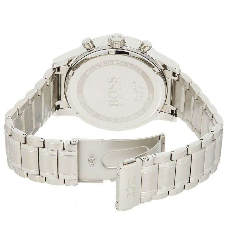 Hugo Boss Aeroliner Chronograph White Dial Silver Steel Strap Watch for Men - 1513182 Watches Hugo Boss   