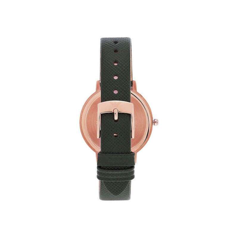 Emporio Armani Mother of Pearl Dial Green Leather Strap Watch For Women - AR11150 Watches Emporio Armani   