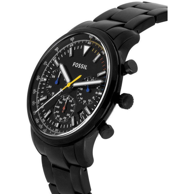 Fossil Goodwin Chronograph Black Dial Black Steel Strap Watch for Men - FS5413 Watches Fossil   