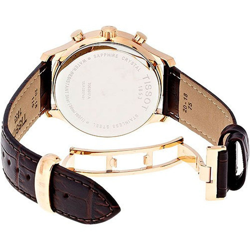 Tissot T Classic Tradition White Dial Brown Leather Strap Watch For Men - T063.610.36.037.00 Watches Tissot   