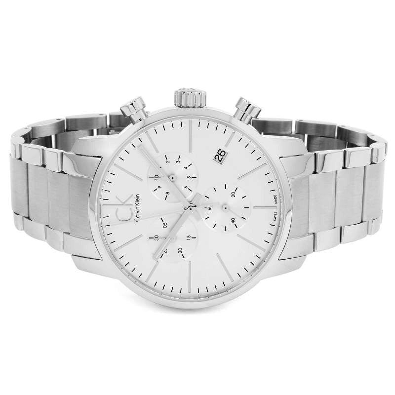 Calvin Klein City White Dial Silver Steel Strap Watch for Men - K2G27146 Watches Calvin Klein   