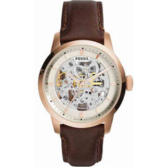 Fossil Townsman Automatic Skeleton White Dial Brown Leather Strap Watch for Men - ME3078 Watches Fossil   