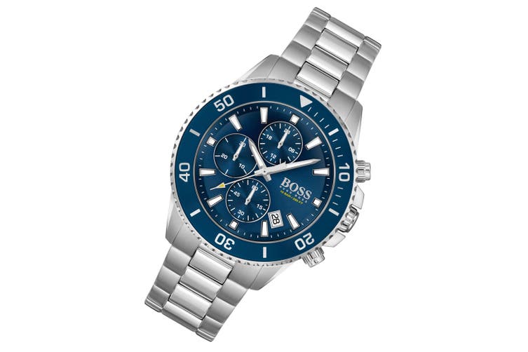 Hugo Boss Admiral Blue Dial Silver Steel Strap Watch for Men - 1513907 Watches Hugo Boss   