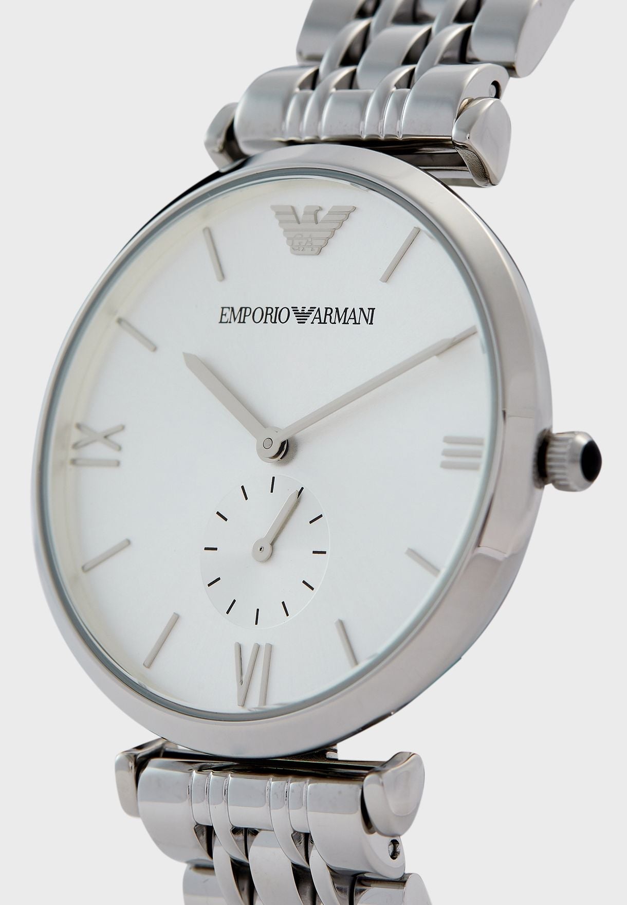 Emporio Armani Classic Silver Dial Stainless Steel Watch For Men - AR1819 Watches Emporio Armani   