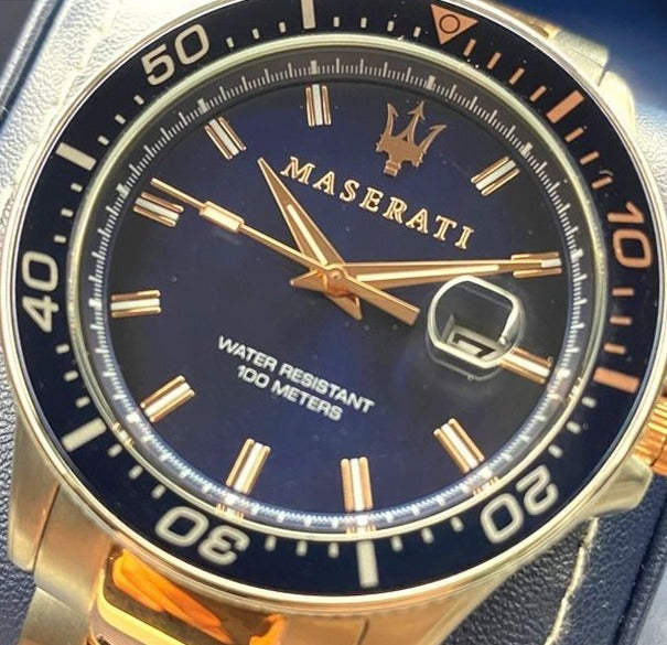 Maserati SFIDA Quartz Blue Dial Stainless Steel 44mm Watch For Men - R8853140003 Watches Maserati   