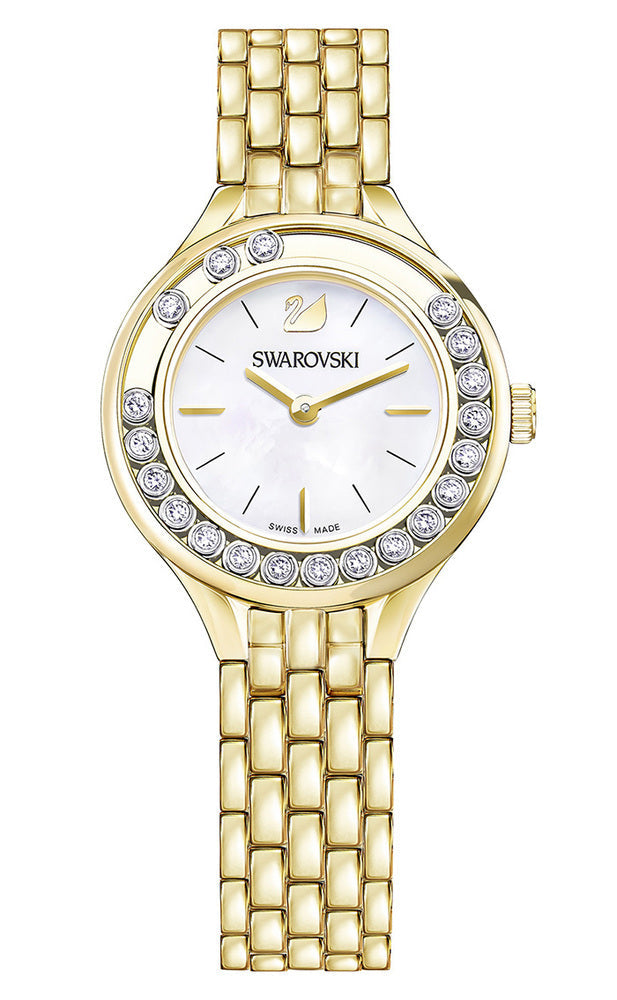 Swarovski Lovely Crystals White Dial Gold Steel Strap Watch for Women - 5242895 Watches Swarovski   