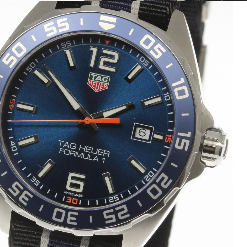 Tag Heuer Formula 1 Quartz 43mm Blue Dial Two Tone NATO Strap Watch for Men - WAZ1010.FC8197 Watches Tag Heuer   