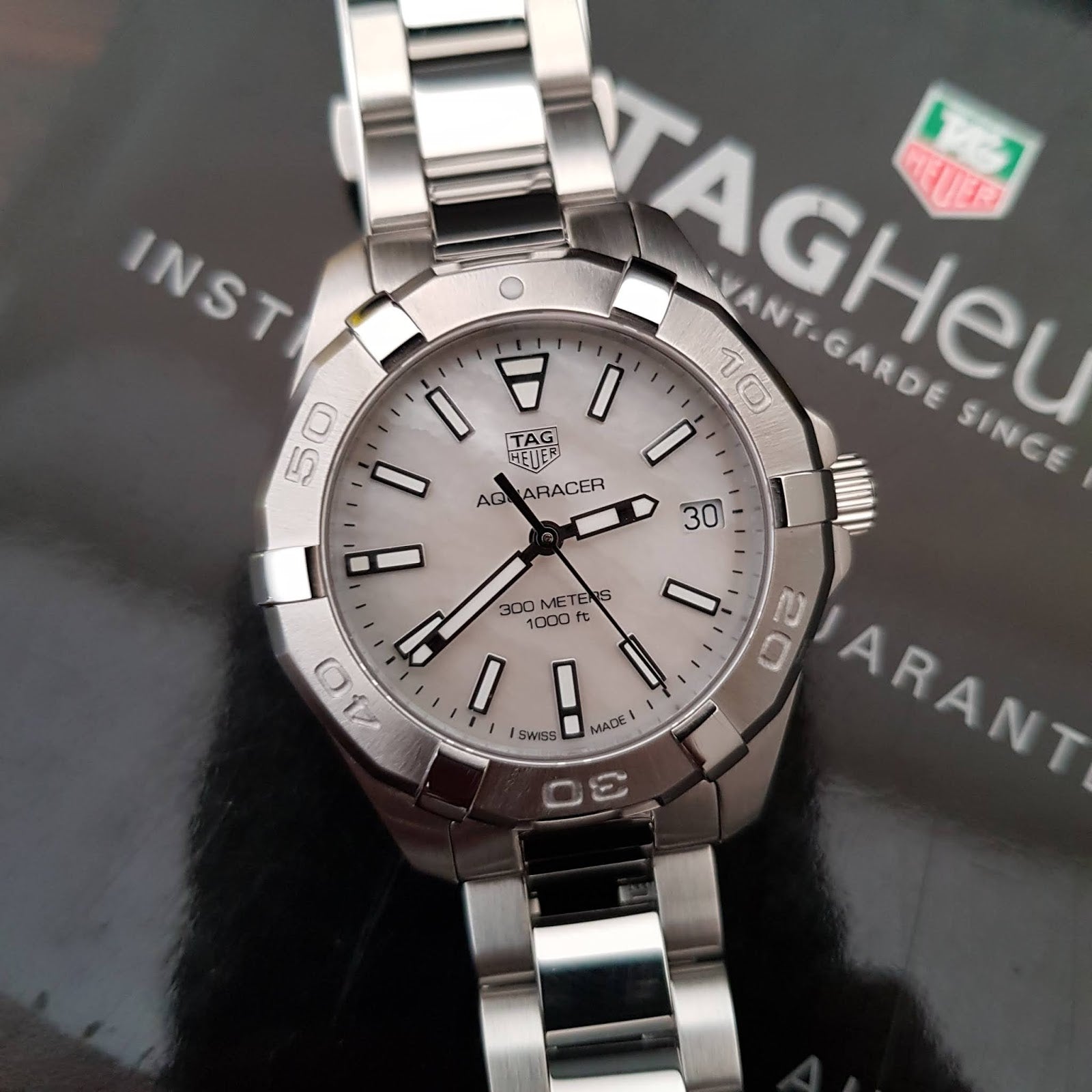 Tag Heuer Aquaracer White Mother of Pearl Dial Silver Steel Strap Watch for Women - WBD1311.BA0740 Watches Tag Heuer   