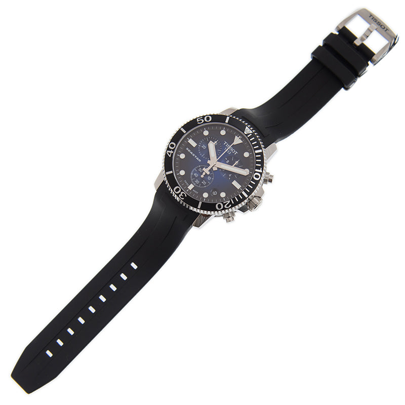 Tissot Seastar 1000 Chronograph Blue Dial Black Rubber Strap Watch For Men - T120.417.17.041.00 Watches Tissot   