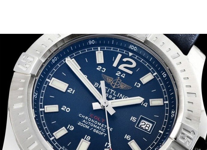 Breitling Colt Automatic 44mm Blue Dial Rubber Strap Mens Watch - A1738811-C906-157S Watches Breitling   