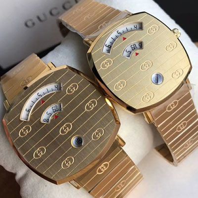 Gucci Grip Yellow Gold Dial Yellow Gold Steel Strap Unisex Watch -  YA157403 Watches Gucci   