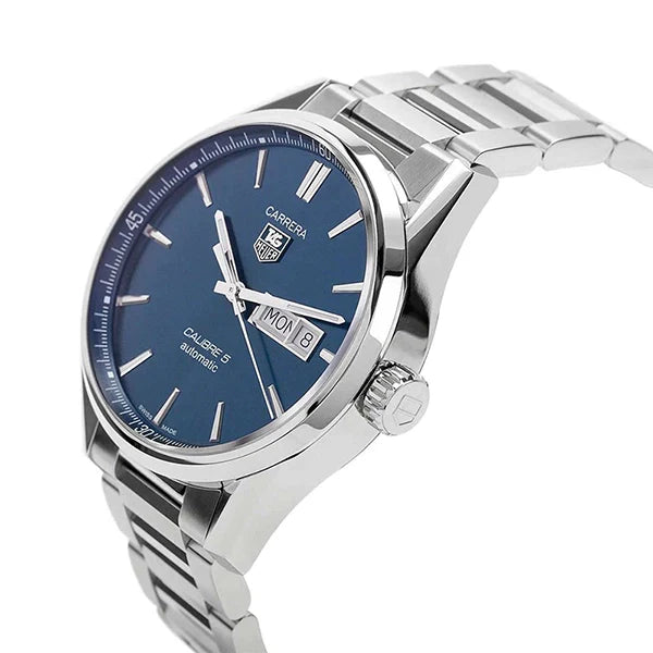 Tag Heuer Carrera Automatic 41mm Blue Dial Silver Steel Strap Watch for Men - WAR201E.BA0723 Watches Tag Heuer   