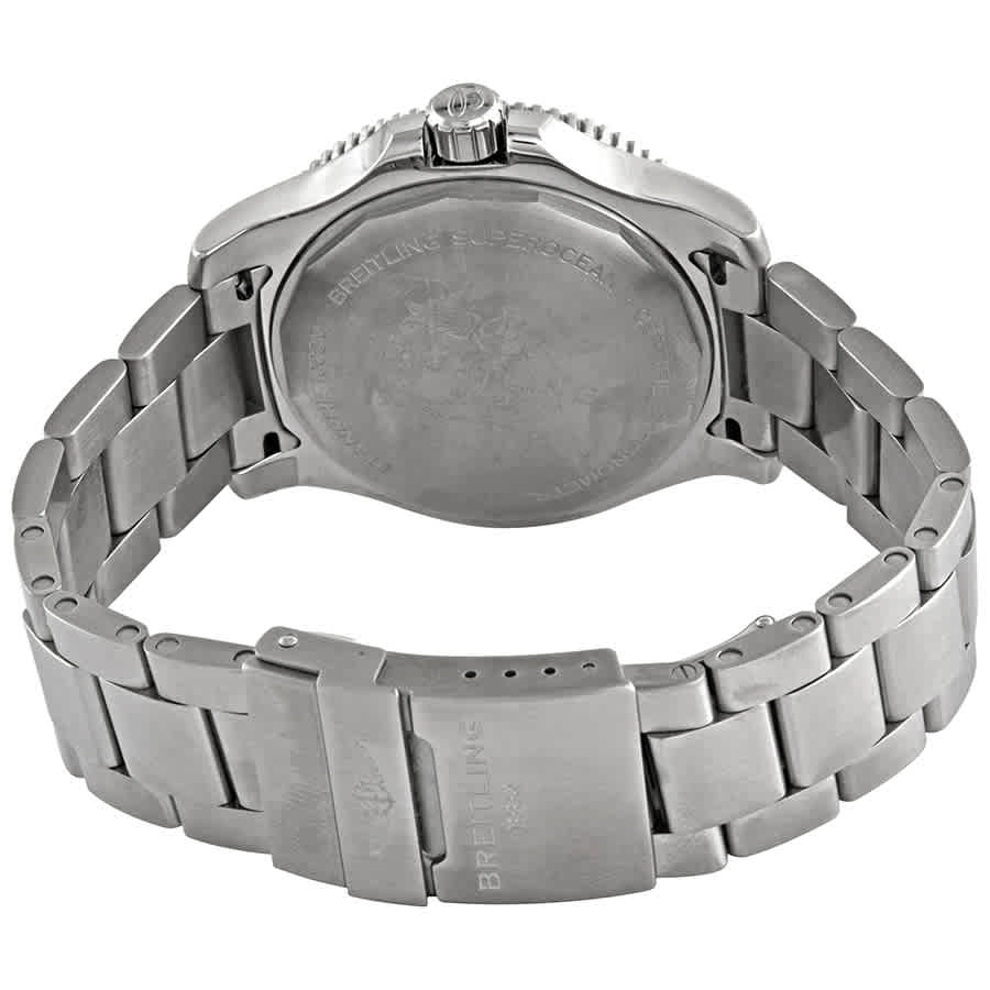 Breitling Superocean Automatic 44mm Black Dial Silver Steel Strap Watch for Men - A17367D71B1A1 Watches Breitling   