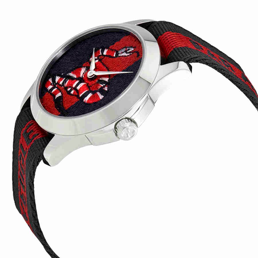 Gucci Le Marche Des Merveilles Blue Red Dial Blue Red Nylon Strap Unisex Watch - YA126493 Watches Gucci   