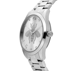 Gucci G Timeless Silver Dial Silver Steel Strap Watch For Women - YA1264126 Watches Gucci   