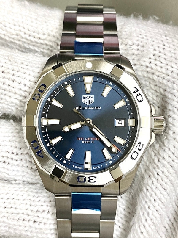 Tag Heuer Aquaracer Silver Stainless Steel Blue Dial Silver Steel Strap Watch for Men - WBD1112.BA0928 Watches Tag Heuer   