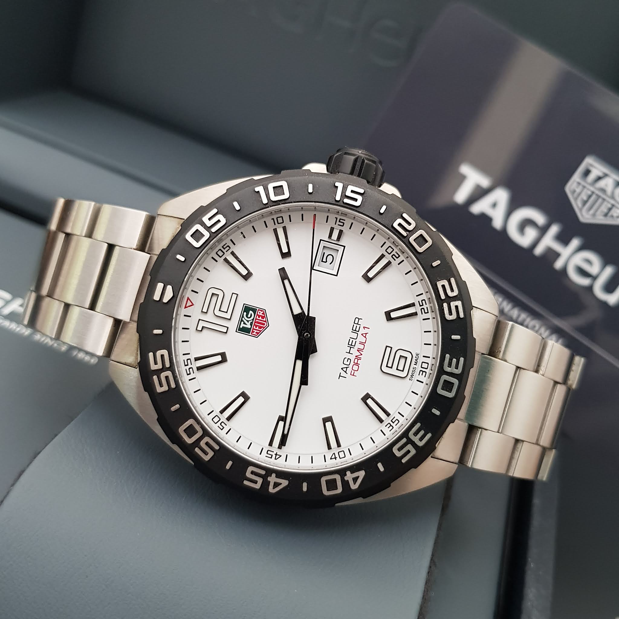 Tag Heuer Formula 1 Quartz 41mm White Dial Silver Steel Strap Watch for Men - WAZ1111.BA0875 Watches Tag Heuer   