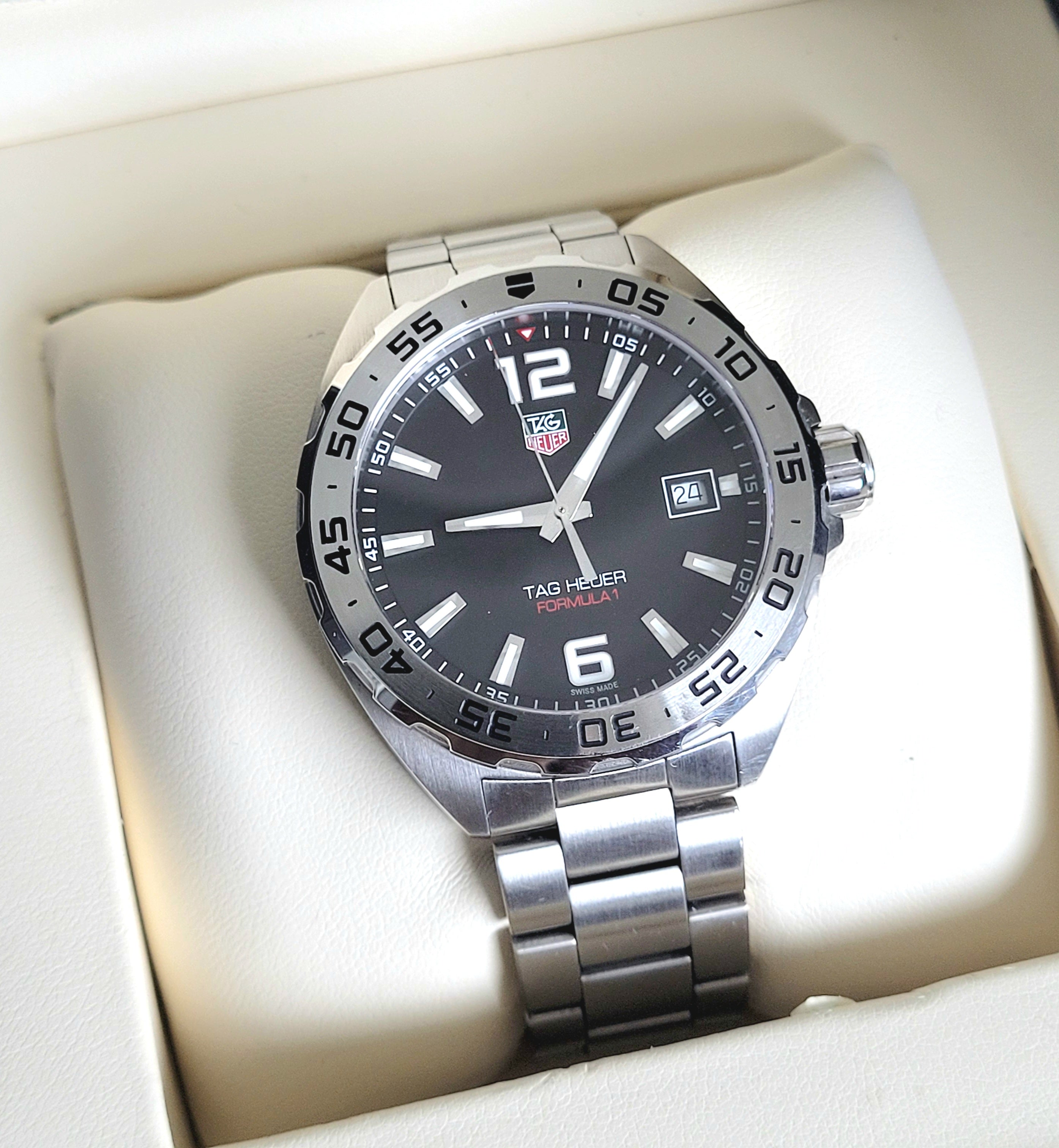 Tag Heuer Formula 1 Stainless Steel 41mm Black Dial Silver Steel Strap Watch for Men - WAZ1112.BA0875 Watches Tag Heuer   