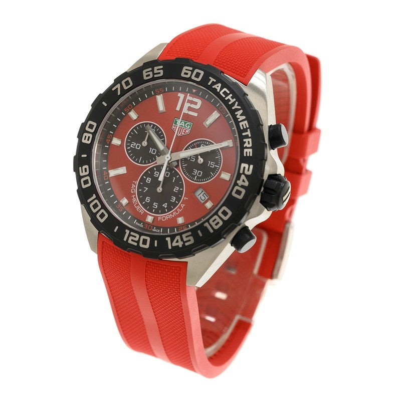 Tag Heuer Formula 1 Chronograph 41mm Red Dial Red Rubber Strap Watch for Men - CAZ101AN.FT8055 Watches Tag Heuer   