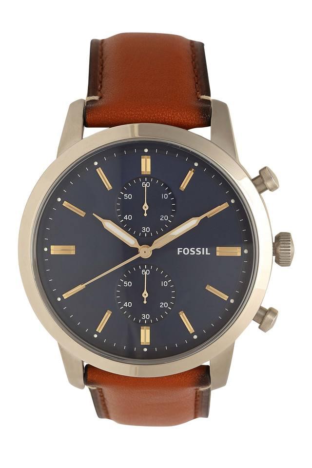 Fossil Townsman Chronograph Blue Dial Brown Leather Strap Watch for Men - FS5279 Watches Fossil   