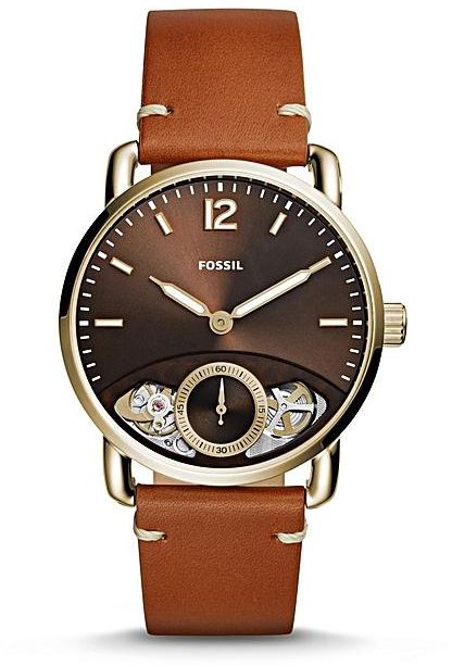 Fossil The Commuter Twist Black Dial Brown Leather Strap Watch for Men -  ME1166 Watches Fossil   