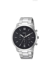 Fossil Neutra Chronograph Black Dial Silver Steel Strap Watch for Men - FS5384 Watches Fossil   