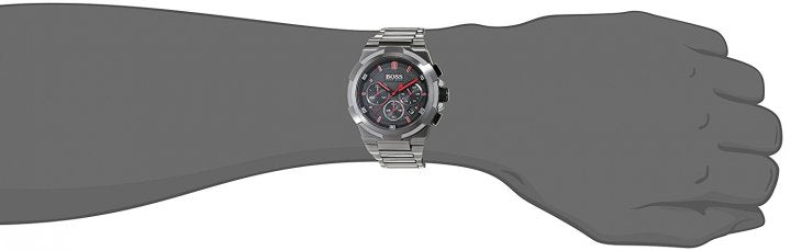 Hugo Boss Supernova Grey Dial Grey Steel Strap Watch for Men - 1513361 Watches Hugo Boss   