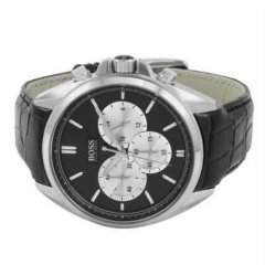 Hugo Boss Driver Black Dial Black Leather Strap Watch for Men - 1512879 Watches Hugo Boss   